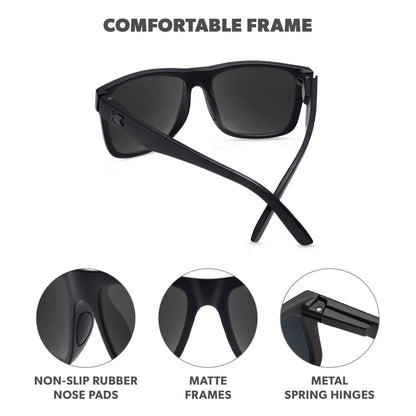 Black on Black Torrey Pines Sport Sunglasses, Frame Features