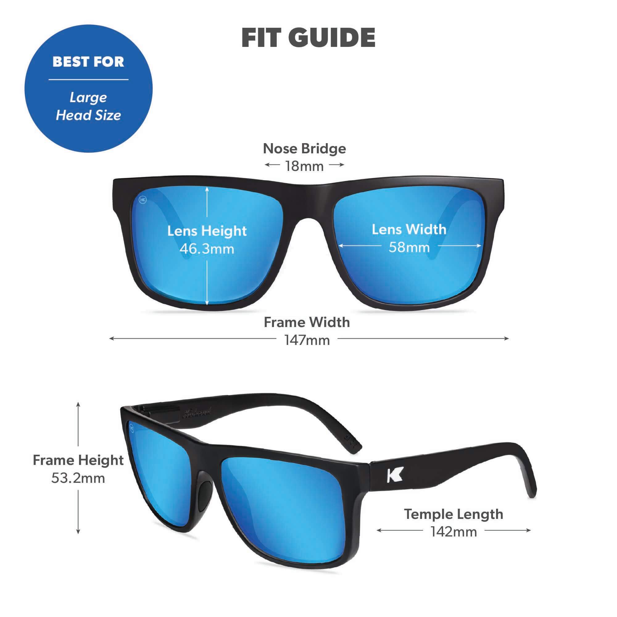 Moonshot Torrey Pines Sport Sunglasses, Fit Guide