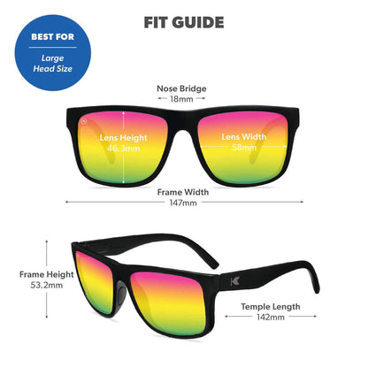 Rainbow on Black Torrey Pines Sport Sunglasses, Fit Guide