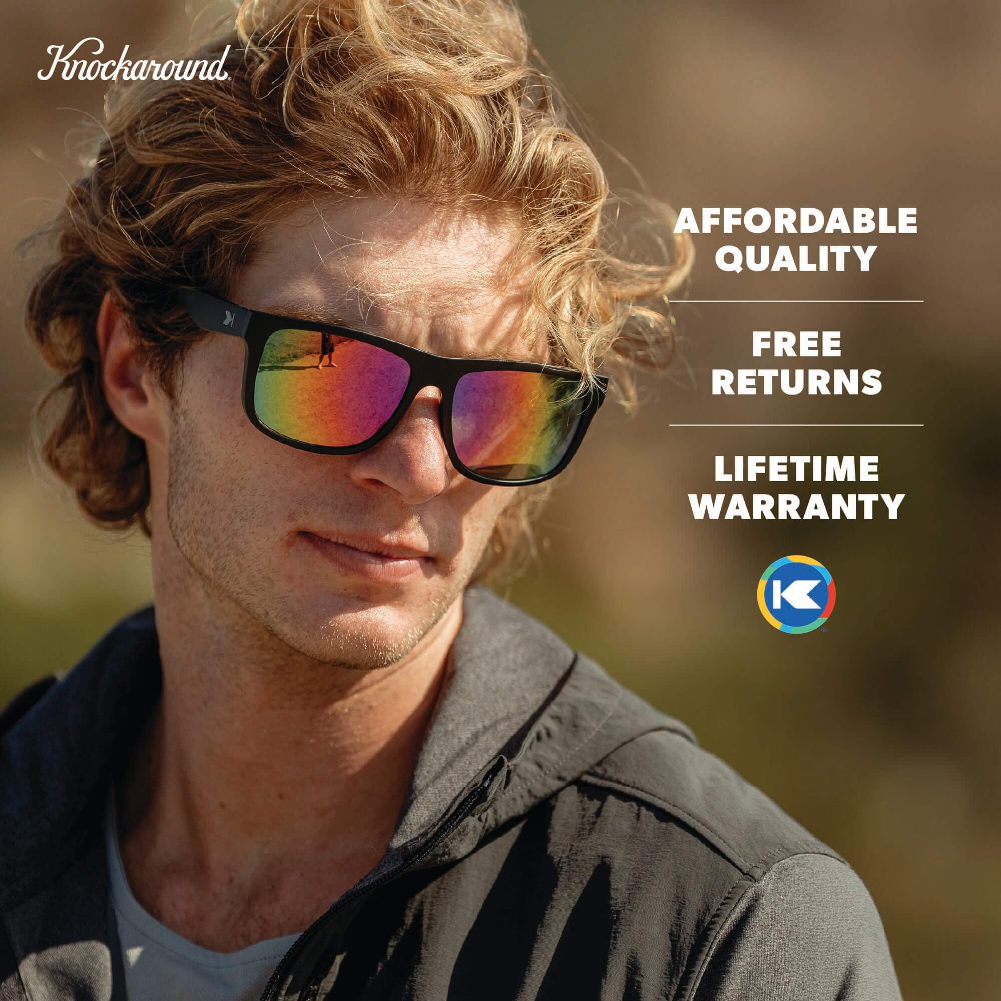 Rainbow on Black Torrey Pines Sport Sunglasses