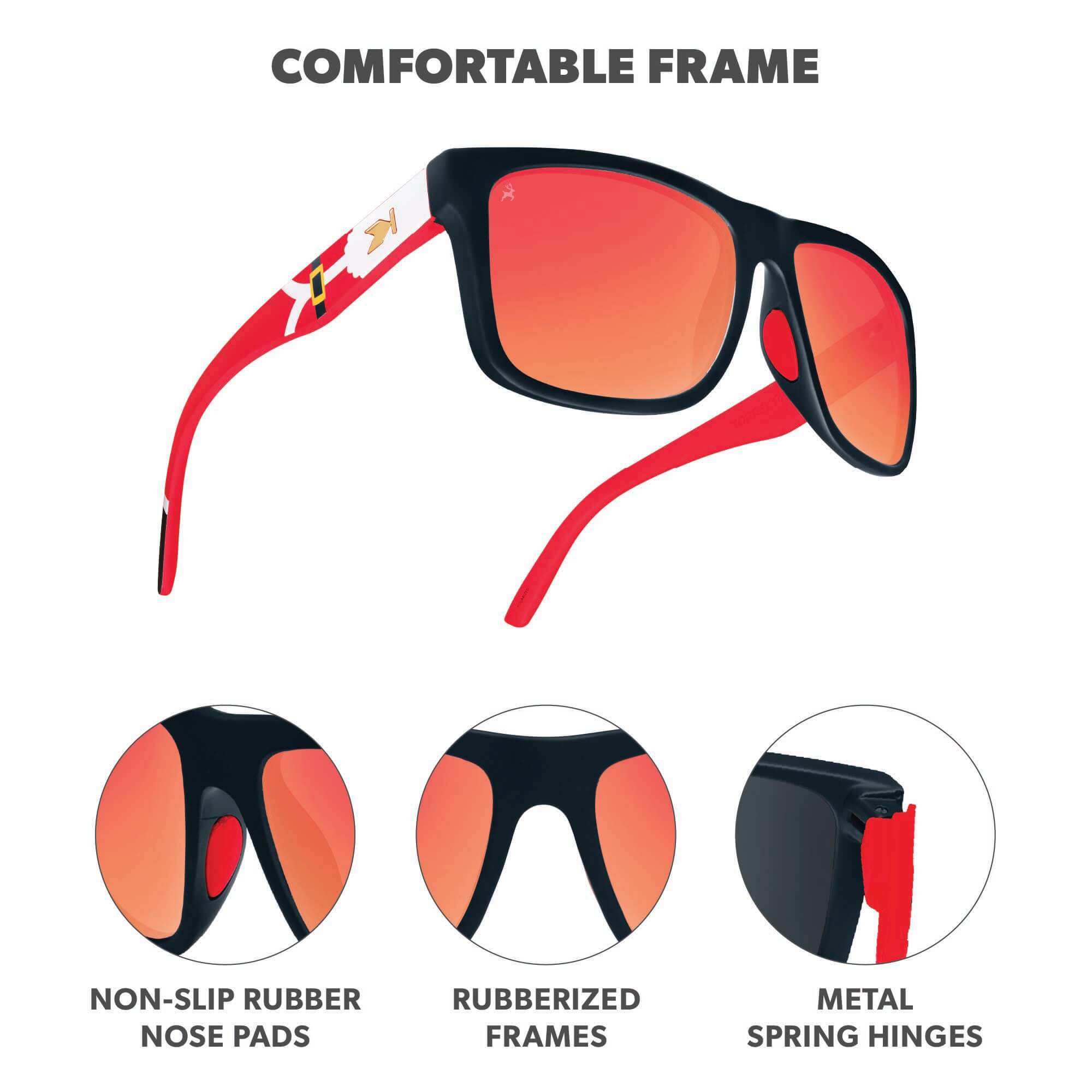 Santa Claus Torrey Pines Sport Sunglasses, Frame Features
