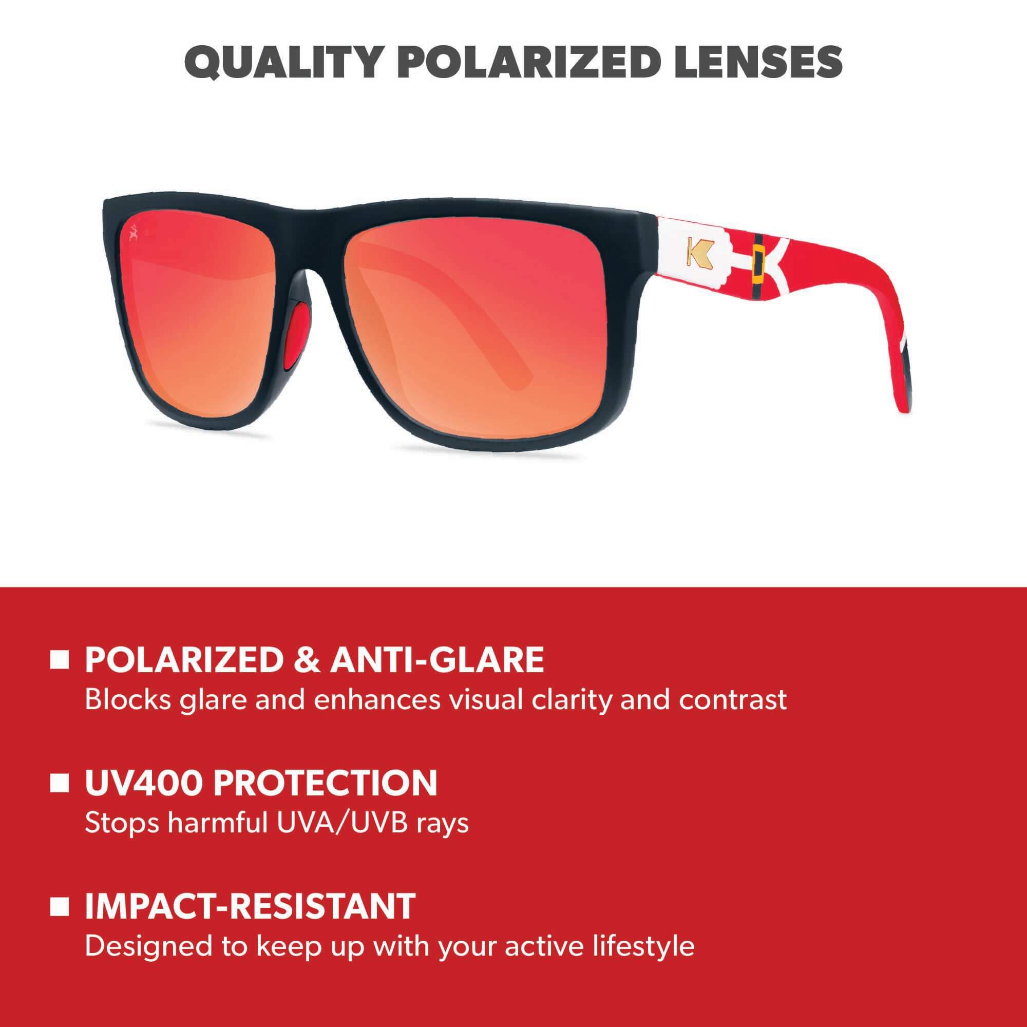 Santa Claus Torrey Pines Sport Sunglasses, Lens Features
