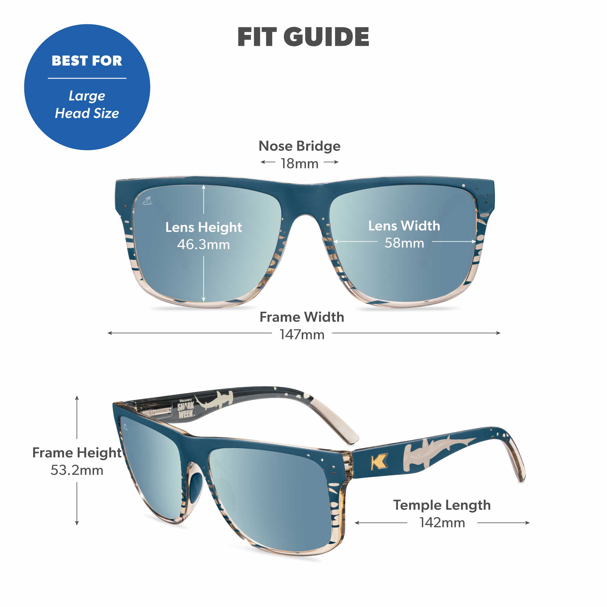 head diamond goggles Knockaround Shark Week Torrey Pines Sport 2026 Sunglasses