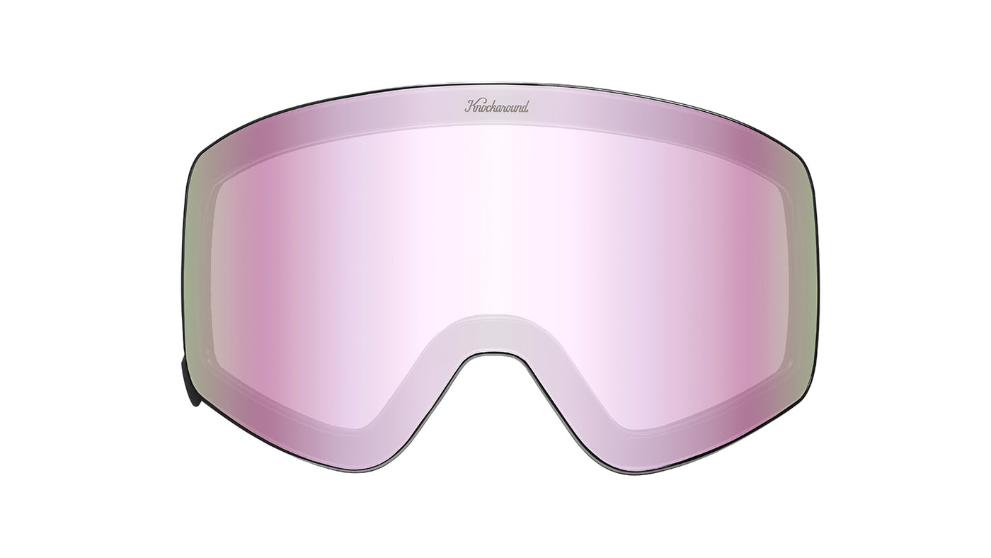 Knockaround Snow Goggles With Lilac Lens and White Strap, Back