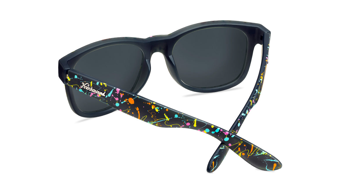 Sunglasses with Pain Party Frames and Polarized Aqua Lenses, Back