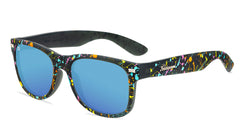 Sunglasses with Pain Party Frames and Polarized Aqua Lenses, Flyover