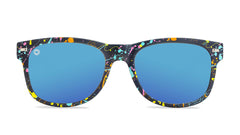 Sunglasses with Pain Party Frames and Polarized Aqua Lenses, Front