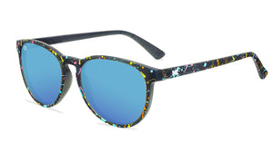 Sunglasses with Pain Party Frames and Polarized Aqua Lenses, Flyover