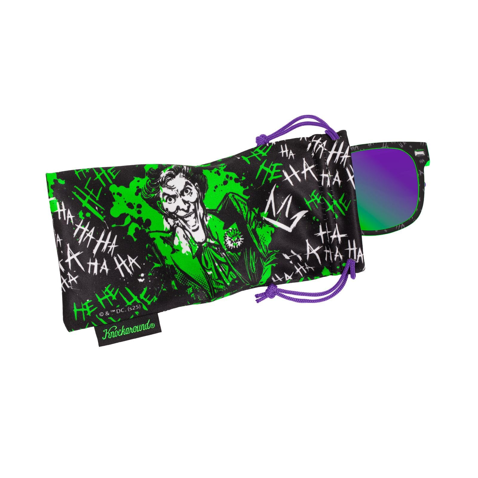 Polarized Square Joker DC Sunglasses with Green Lenses, Large Heads
