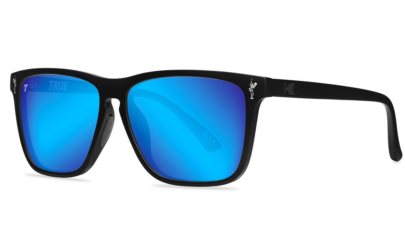 Knockaround and TRUE Fast Lanes Sport Black/Moonshot Sunglasses, Threequarter