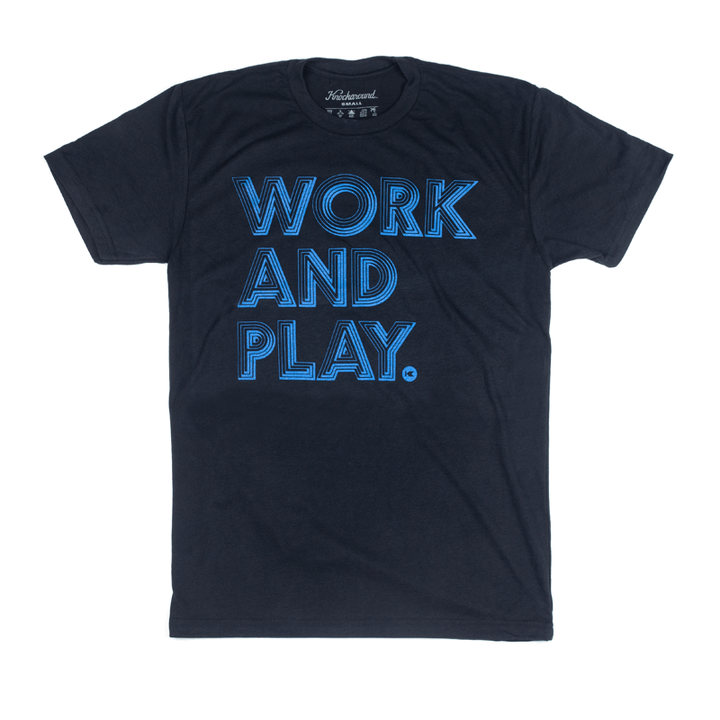 Dark Blue t-shirt with printed design on the front