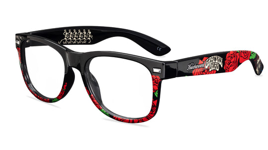 Grateful Dead Roses Fort Knocks Prescription Eyeglasses with Clear Lens, Flyover