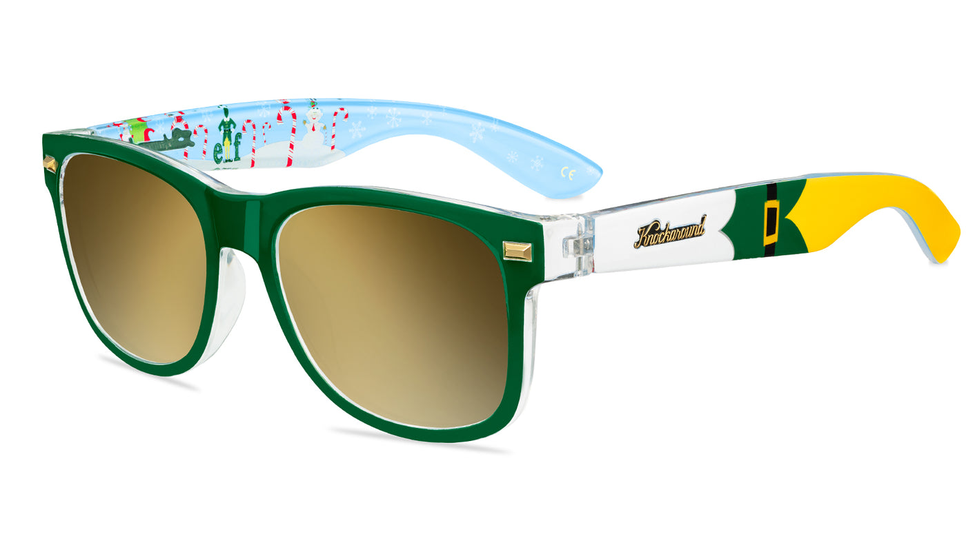 Knockaround and Elf Fort Knocks Prescription Sunglasses with Gold Lens, Flyover