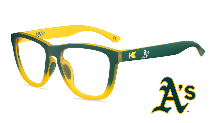 Oakland Athletics Premiums Sport Prescription Sunglasses with Clear Lens, Flyover