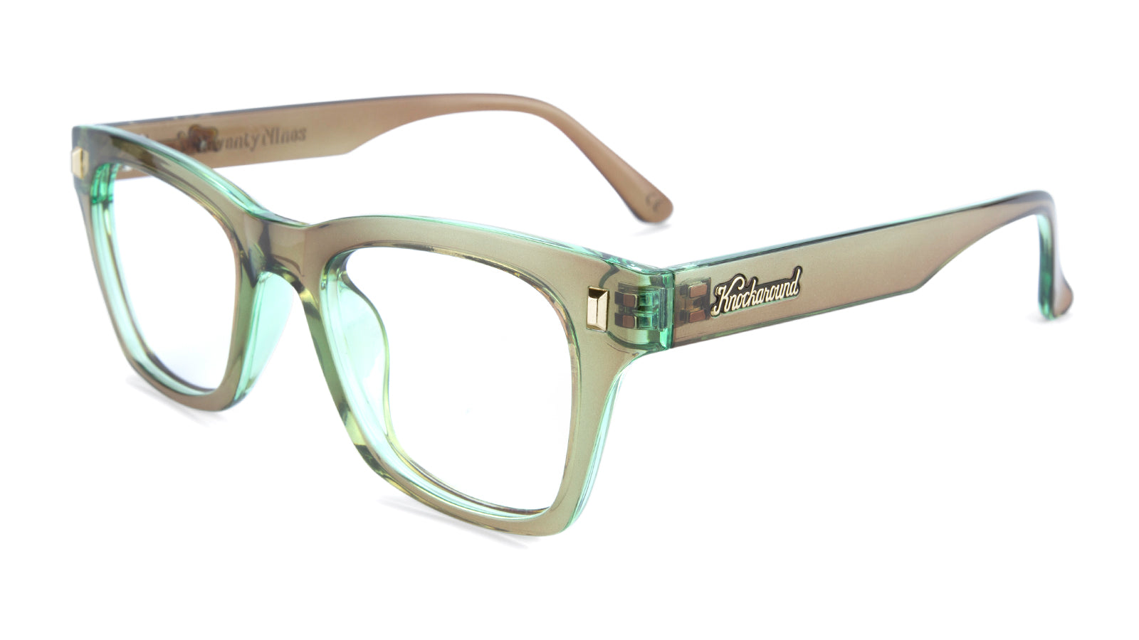 Aged Sage Seventy Nines Prescription Sunglasses with Clear Lens, Flyover