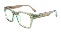 Aged Sage Seventy Nines Prescription Sunglasses with Clear Lens, Flyover