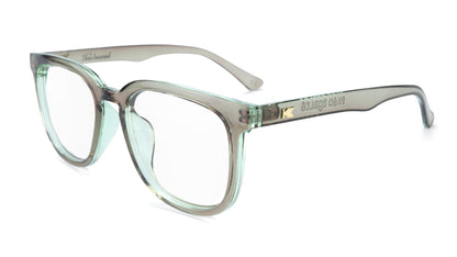 Aged Sage Paso Robles Prescription Sunglasses with Clear Lens, Flyover 