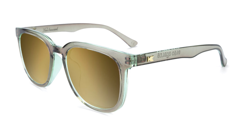 Aged Sage Paso Robles Prescription Sunglasses with Gold Lens, Flyover 