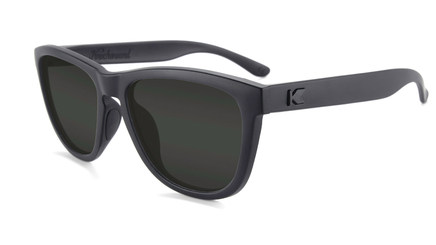 Black on Black Premiums Sport Prescription Sunglasses with grey Lens, Flyover 