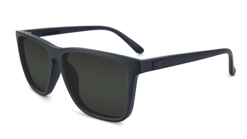 Black on Black Fast Lanes Prescription Sunglasses with Grey Lens, Flyover 