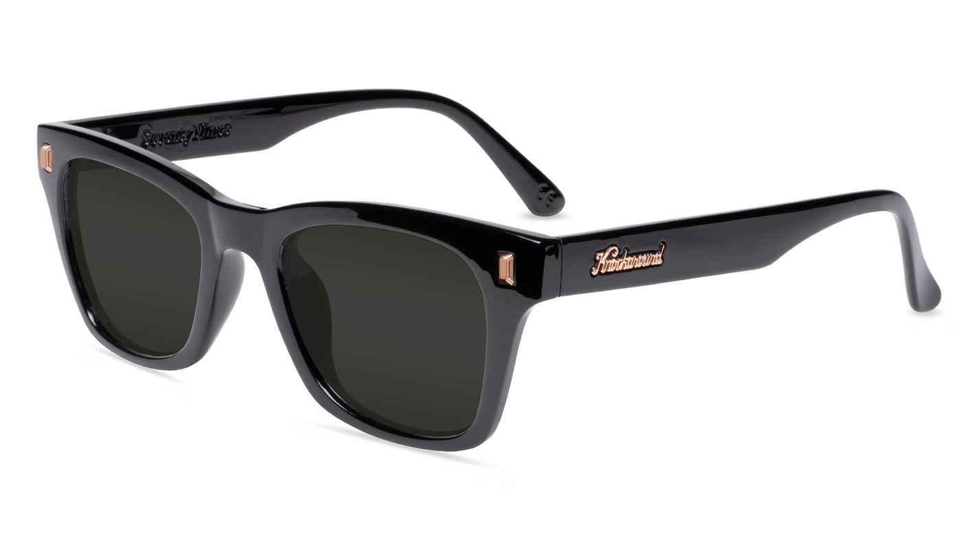 Black Peach Prescription Sunglasses with Grey Lens, Flyover