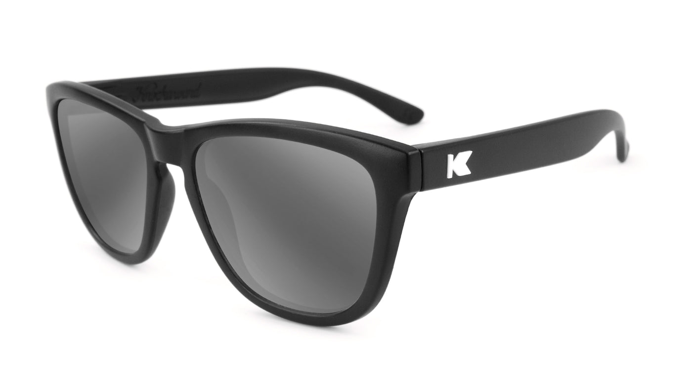 Black Premiums Prescription Sunglasses with Silver  Lens, Flyover 