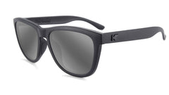 Black on Black Premiums Sport Prescription Sunglasses with Silver Lens, Flyover 