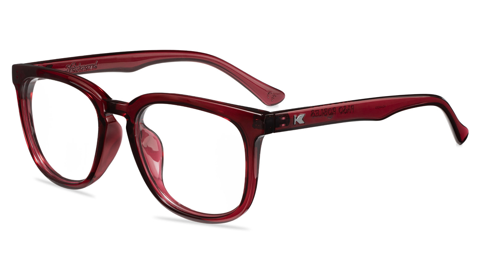 Black Cherry Paso Robles Prescription Sunglasses with Clear Lens, Flyover