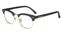 Black Gold Brooklines Prescription Sunglasses with Clear Lens, Flyover