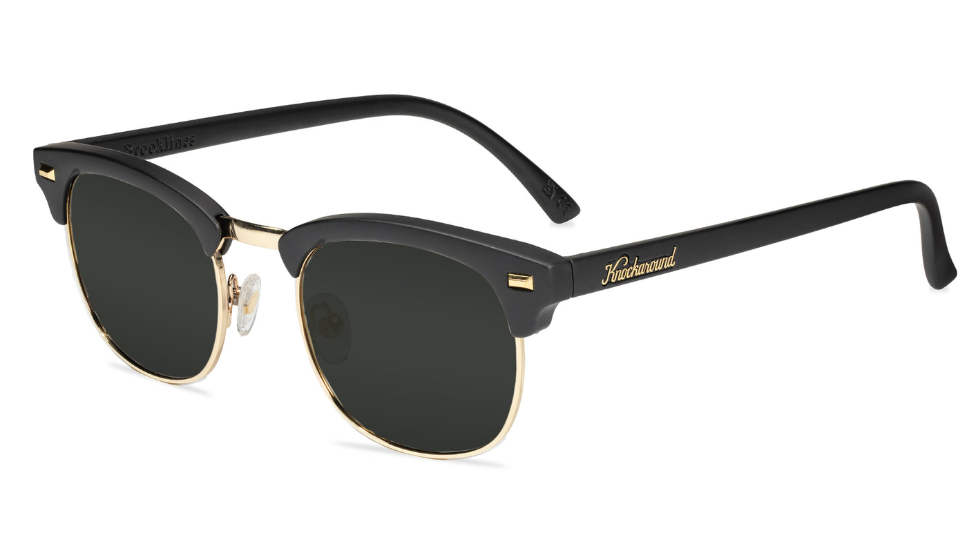 Black Gold Brooklines Prescription Sunglasses with Grey Lens, Flyover
