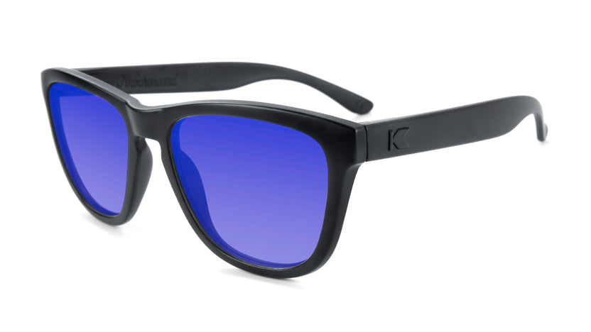 Black on Black Premiums Prescription Sunglasses with Blue Lens, Flyover