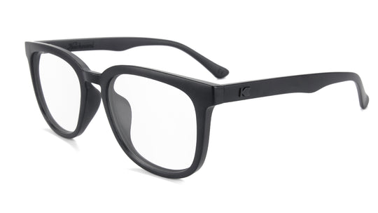 Black on Black Paso Robles Prescription Sunglasses with Clear Lens, Flyover 