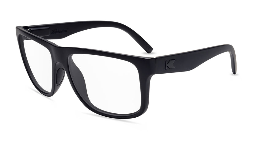 Black on Black Torrey Pines Sport Prescription Sunglasses with Clear Lens, Flyover