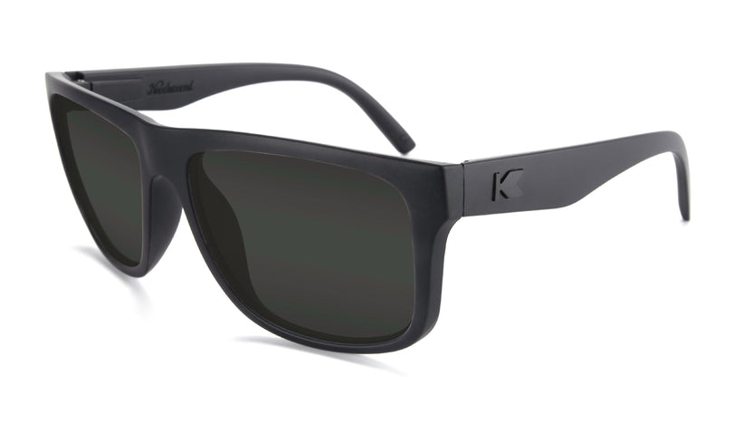 Black on Black Torrey Pines Prescription Sunglasses with Grey Lens, Flyover 