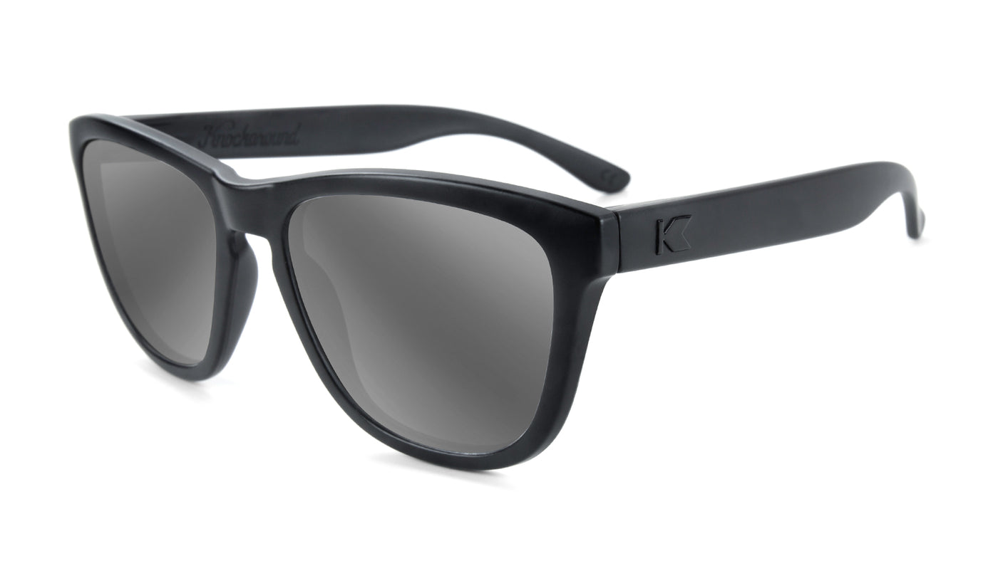 Black on Black Premiums Prescription Sunglasses with Silver Lens, Flyover