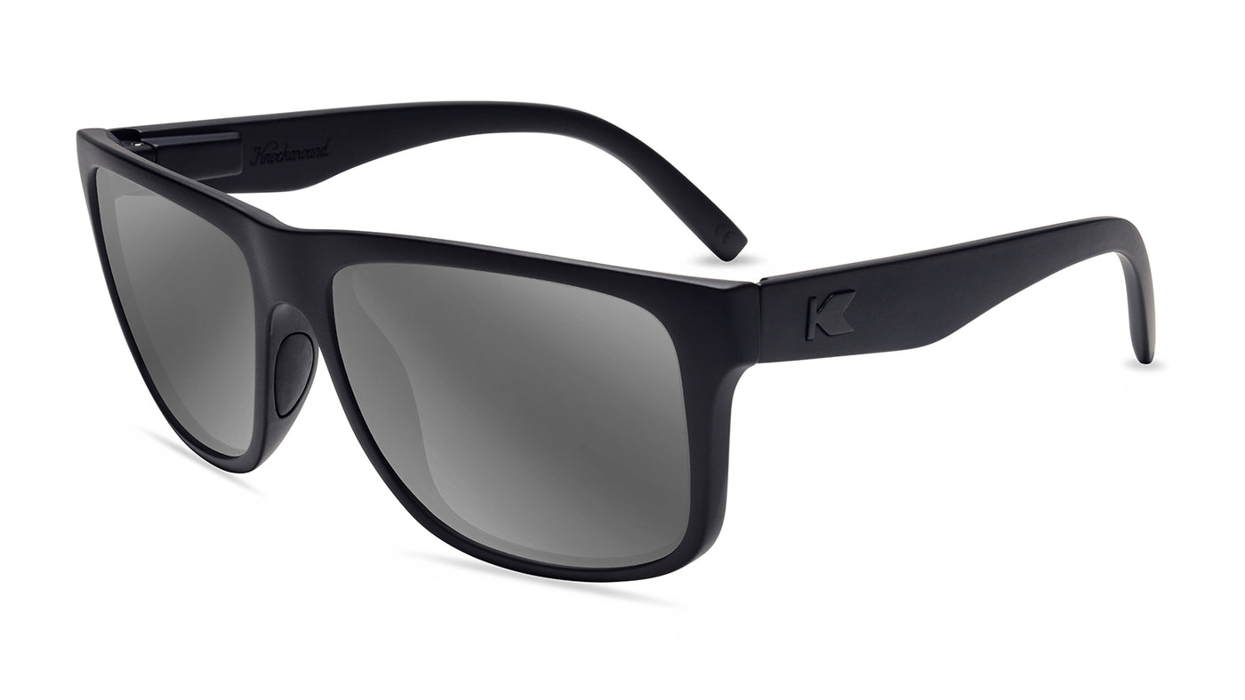 Black on Black Torrey Pines Sport Prescription Sunglasses with Silver Lens, Flyover