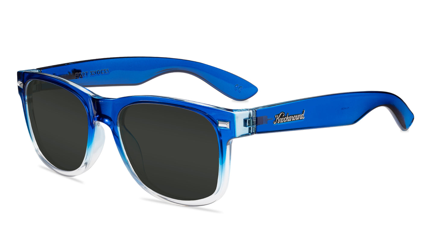 Blue Obsidian Fort Knocks Prescription Sunglasses with Grey Lens, Flyover