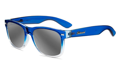 Blue Obsidian Fort Knocks Prescription Sunglasses with Silver Lens, Flyover
