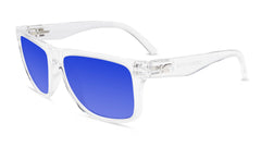 Clear Torrey Pines Prescription Sunglasses with Blue Lens, Flyover 