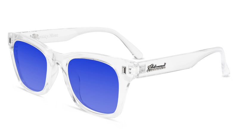 Clear Seventy Nines Prescription Sunglasses with Blue Lens, Flyover