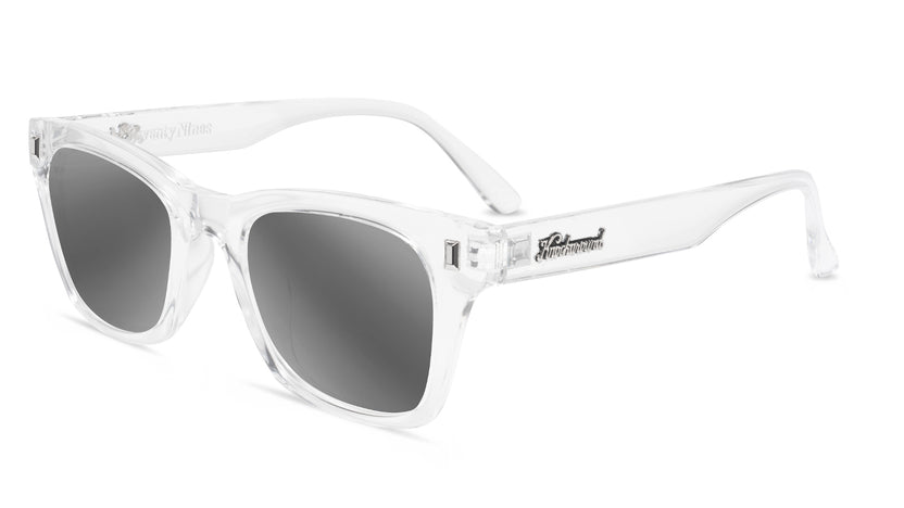 Clear Seventy Nines Prescription Sunglasses with Silver Lens, Flyover