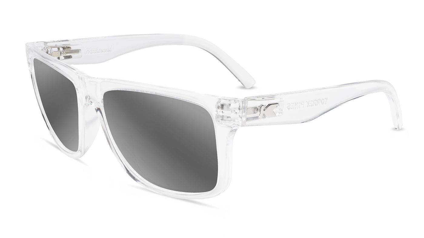 Clear Torrey Pines Prescription Sunglasses with Silver Lens, Flyover
