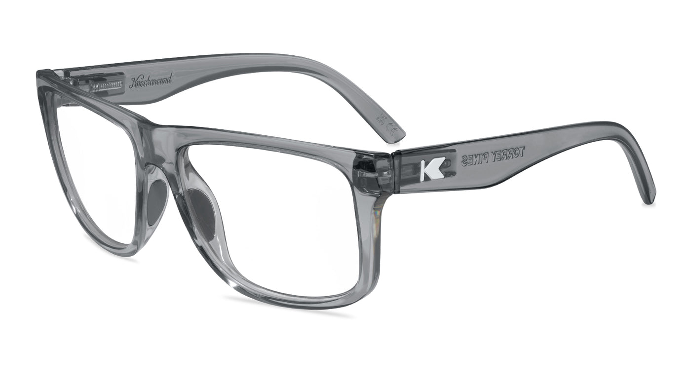Clear Grey Torrey Pines Sport Prescription Sunglasses with Clear Lens, Flyover
