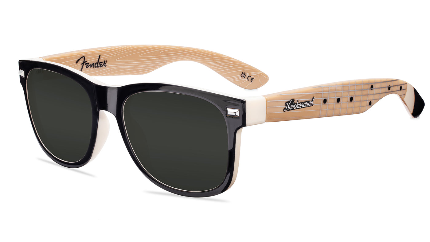 Black Stratocaster Fort Knocks Prescription Sunglasses with Grey Lens, Flyover