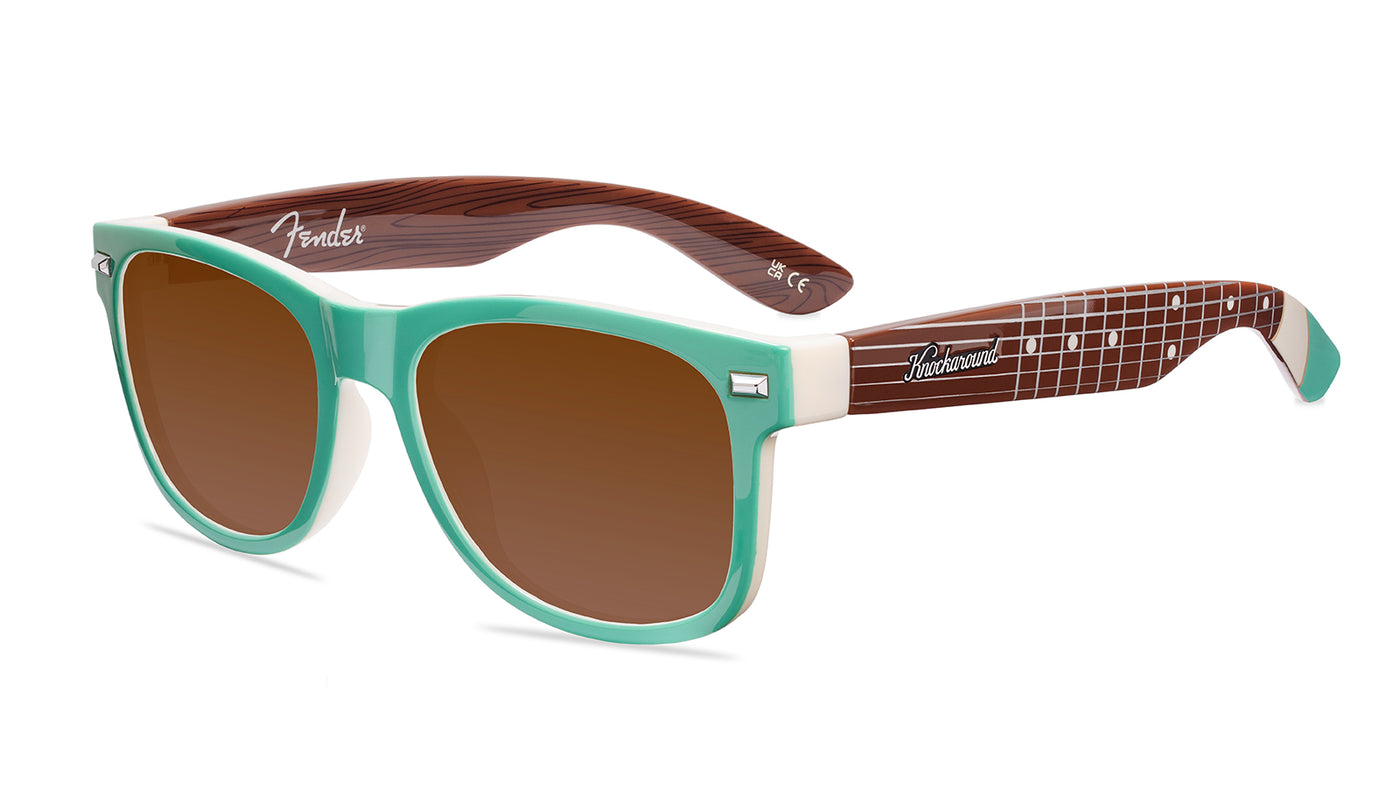 Surf Green Stratocaster Fort Knocks  Prescription Sunglasses with Brown Lens, Flyover