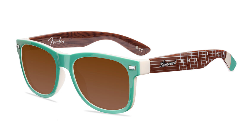 Surf Green Stratocaster Fort Knocks  Prescription Sunglasses with Brown Lens, Flyover