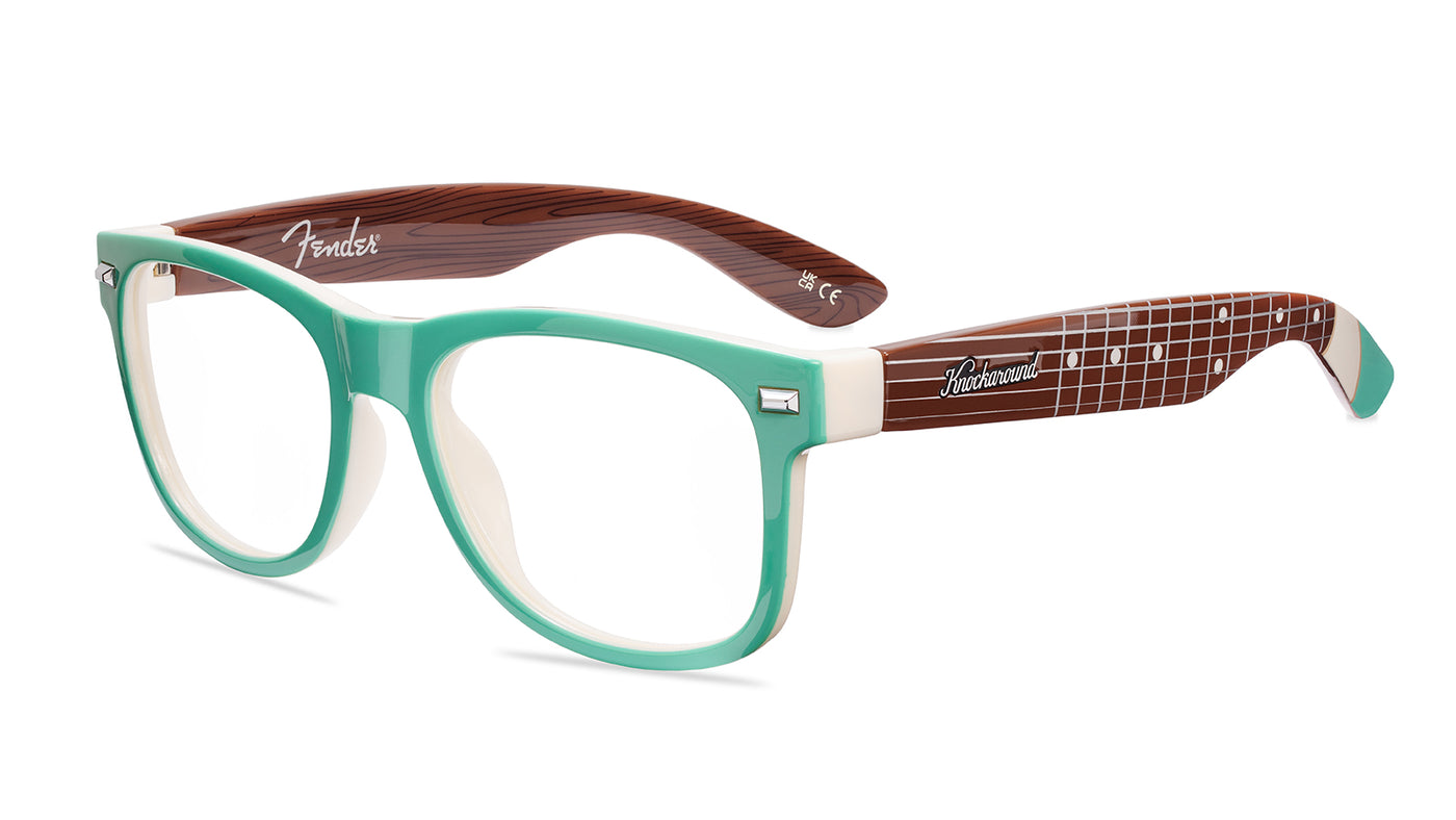 Surf Green Stratocaster Fort Knocks  Prescription Sunglasses with Clear Lens, Flyover