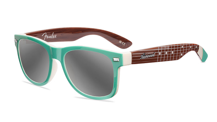 Surf Green Stratocaster Fort Knocks  Prescription Sunglasses with Silver Lens, Flyover