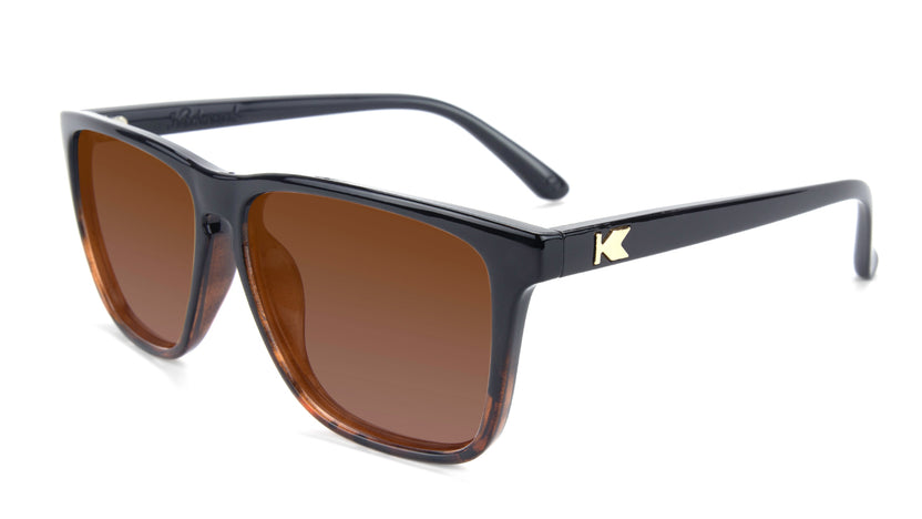 Glossy Black and Tortoise Shell Fade Fast Lanes Prescription Sunglasses with Brown Lens, Flyover 