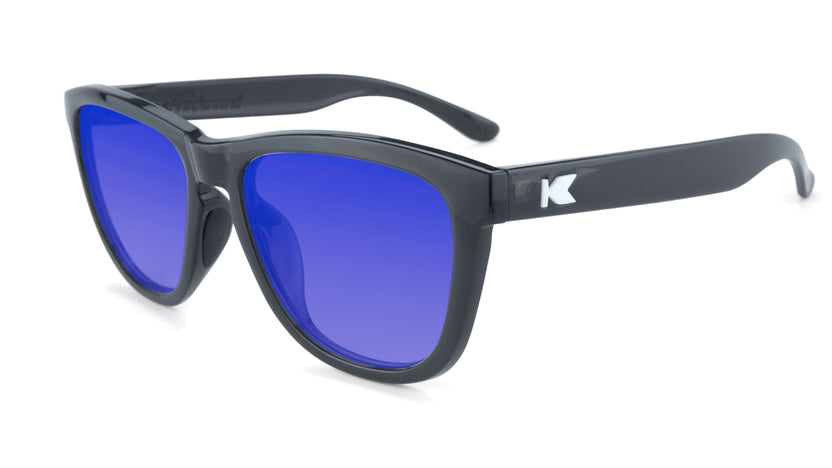 Jelly Black Premiums Sport Prescription Sunglasses with Blue Lens, Flyover 